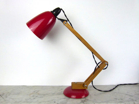 Habitat Conran Maclamp. Red, wooden arm