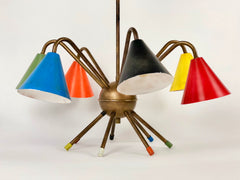 1950s Italian Atomic 7 light chandelier - eyespy