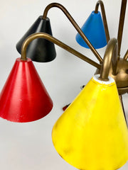 1950s Italian Atomic 7 light chandelier - eyespy