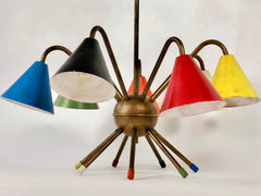 1950s Italian Atomic 7 light chandelier - eyespy