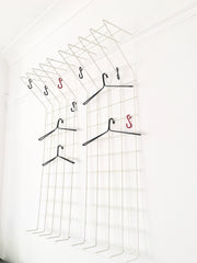 Mid century geometric wire grid coat racks by Karl Fitchel - eyespy