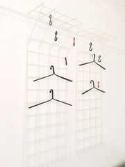 Mid century geometric wire grid coat racks by Karl Fitchel - eyespy