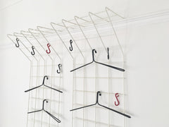 Mid century geometric wire grid coat racks by Karl Fitchel - eyespy