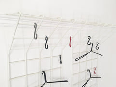 Mid century geometric wire grid coat racks by Karl Fitchel - eyespy