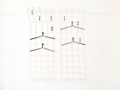 Mid century geometric wire grid coat racks by Karl Fitchel - eyespy