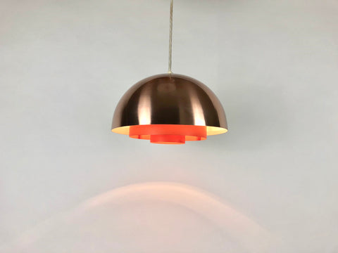 1960s Danish Copper Milieu Lamp by Jo Hammerborg for Fog & Mørup