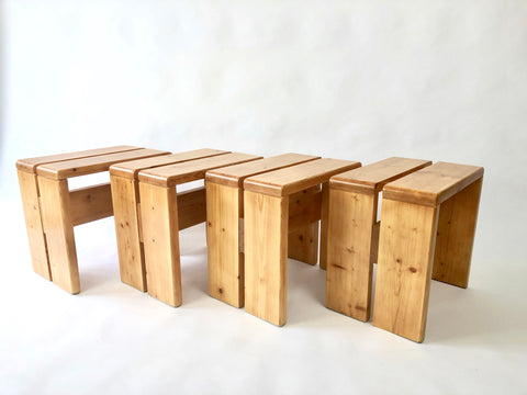 'Les Arcs' stools / side tables by Charlotte Perriand