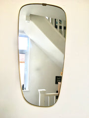 1960s brass framed asymmetric wall mirror - eyespy