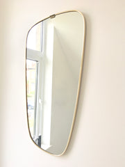 1960s brass framed asymmetric wall mirror - eyespy