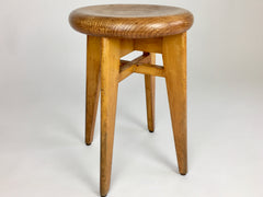 Mid century round top stool from France. Perriand, Prouvé, Le Corbusier era - eyespy