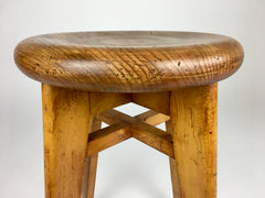 Mid century round top stool from France. Perriand, Prouvé, Le Corbusier era - eyespy