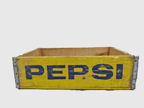 Vintage wooden Pepsi crate - Yellow